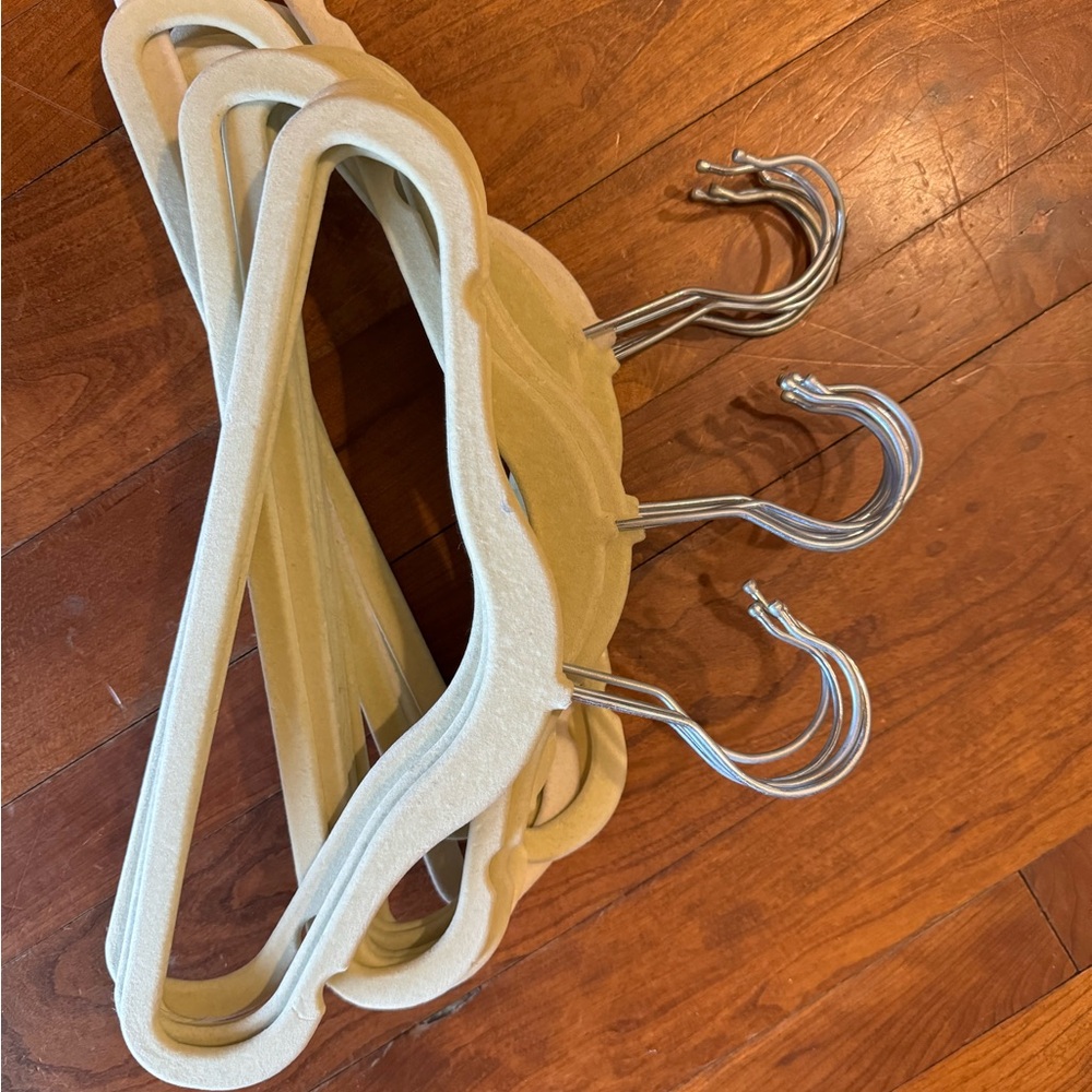 Set of Beige Velvet Hangers